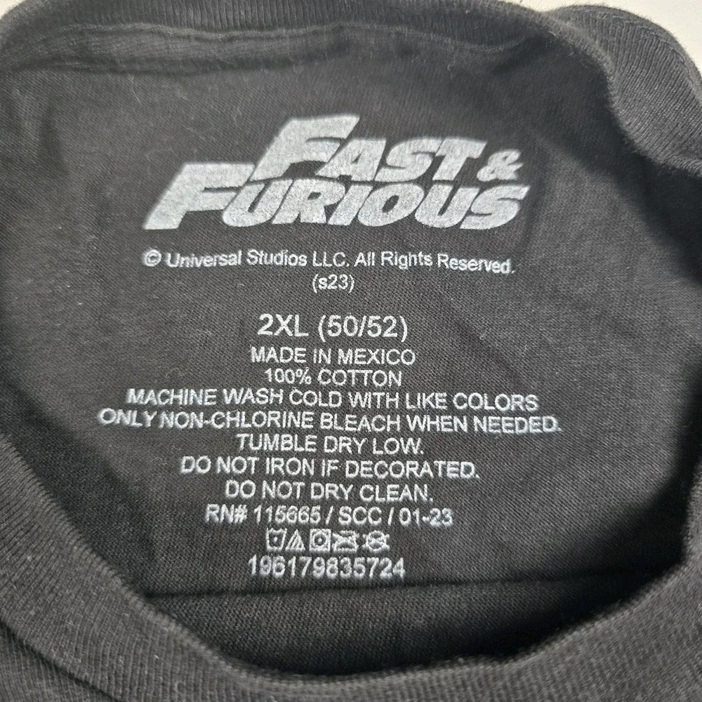 Fast And Furious Mens Shirt Black XXL Short Sleeve Movie Tee Adults Casual - Picture 4 of 5